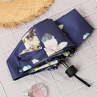 Ultra Light Fives Falten 8 Knochen Sonnenschirm, Mini Schwarz Kunststoff Sonnenschutz UV-Schutz-Taschen-Regenschirm - Mädchen/Student,navy
