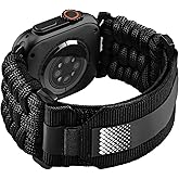 KOREDA Rugged Nylon Band for Apple Watch Ultra 2/1 49mm 46mm 45mm 44mm 42mm Men, Tactical Military Nylon Braided Sports Strap for iWatch Series 11/10/9/8/7/6/5/4/3/2/1/SE