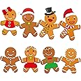 Winter Christmas Mini Gingerbread Cut-Outs Versatile Classroom Decoration Gingerbread Cut-Outs with Glue Point Dots for Winter Bulletin Board Classroom School Christmas Party, 5.9 x 5.9 Inch (40 Pcs)