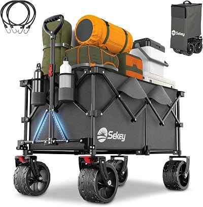 Sekey 200L Folding Festival Trolley All-Terrain Wheels 150KG Grey