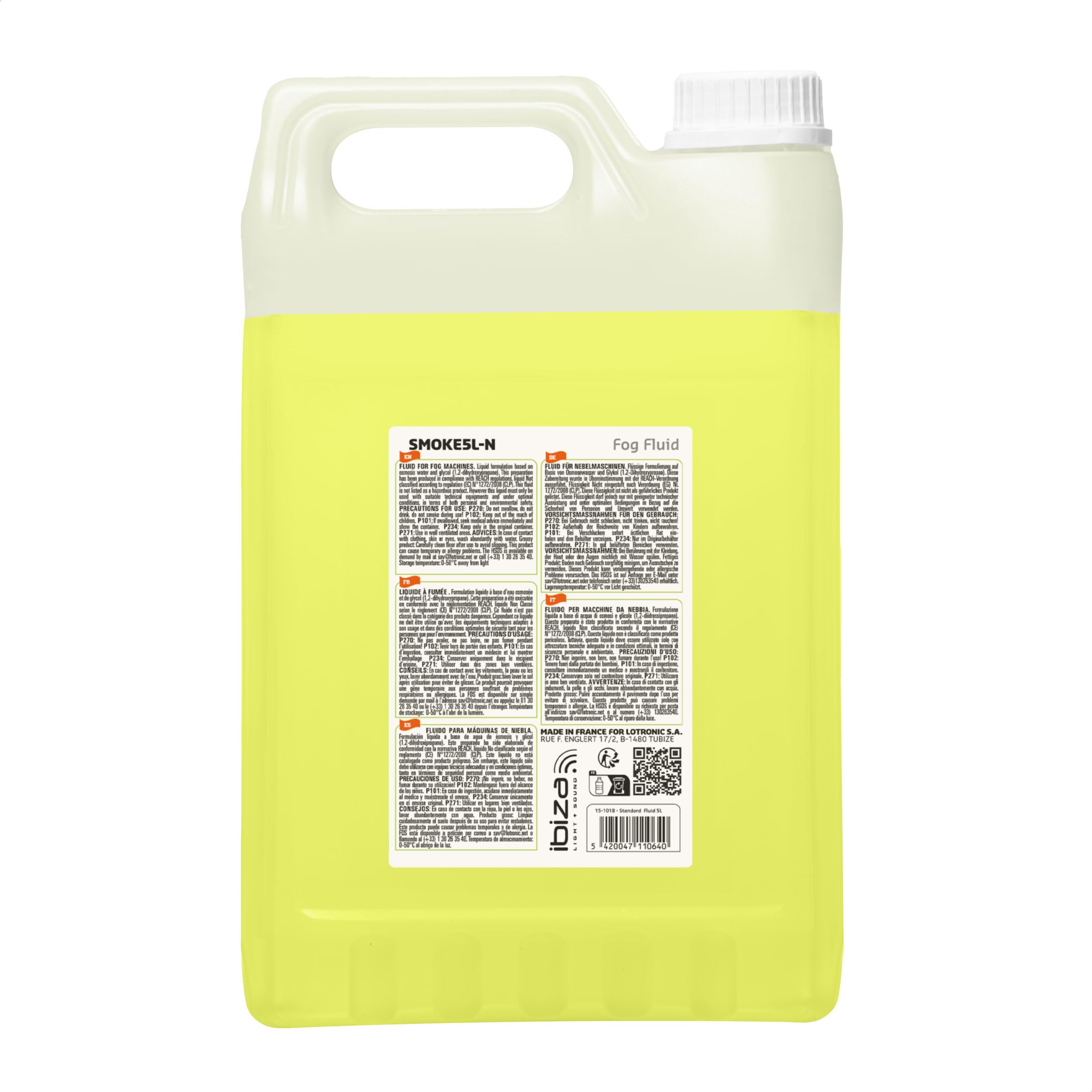 Ibiza - SMOKE5L-N - Liquid for normal density smoke machine - 5 litres