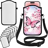 iFForce Sublimation Blank Phone Pouch Double-Sided | Adjustable Crossbody Bag Hands-Free for Travel Gym Work Walk | Customized Lightweight Waterproof Neoprene Case Gift to Men Women Teens (10Sets)