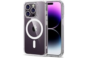 ESR for iPhone 14 Pro Case, Compatible with MagSafe, Shockproof Military-Grade Protection, Yellowing Resistant, Magnetic Phone Case for iPhone 14 Pro, Classic Hybrid Case (HaloLock), Clear