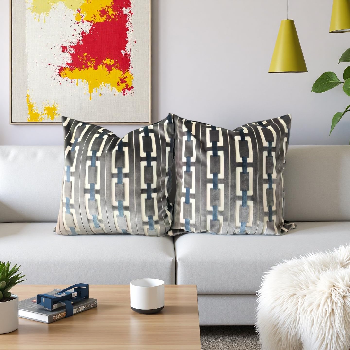 Condition photo showing New/Like New for ageminglife living room decor couch throw pillow covers with square 18 * 18 set of 2 for cozy home b