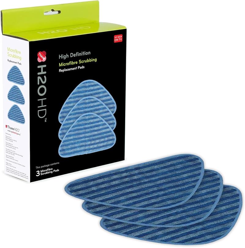 H2O Brand H2O HD Cloth Pack Set of 3 Microfiber Scrubbing Cloths for Steam