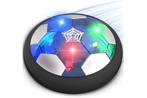 CUKU Hover Soccer Ball Toys, Indoor Floating Soccer with Colorful LED Light and Soft Foam Bumper, Upgrade Air Training Soccer Ball for 3 4 5 6 7 8-16 Years Old Boys Girls Adults