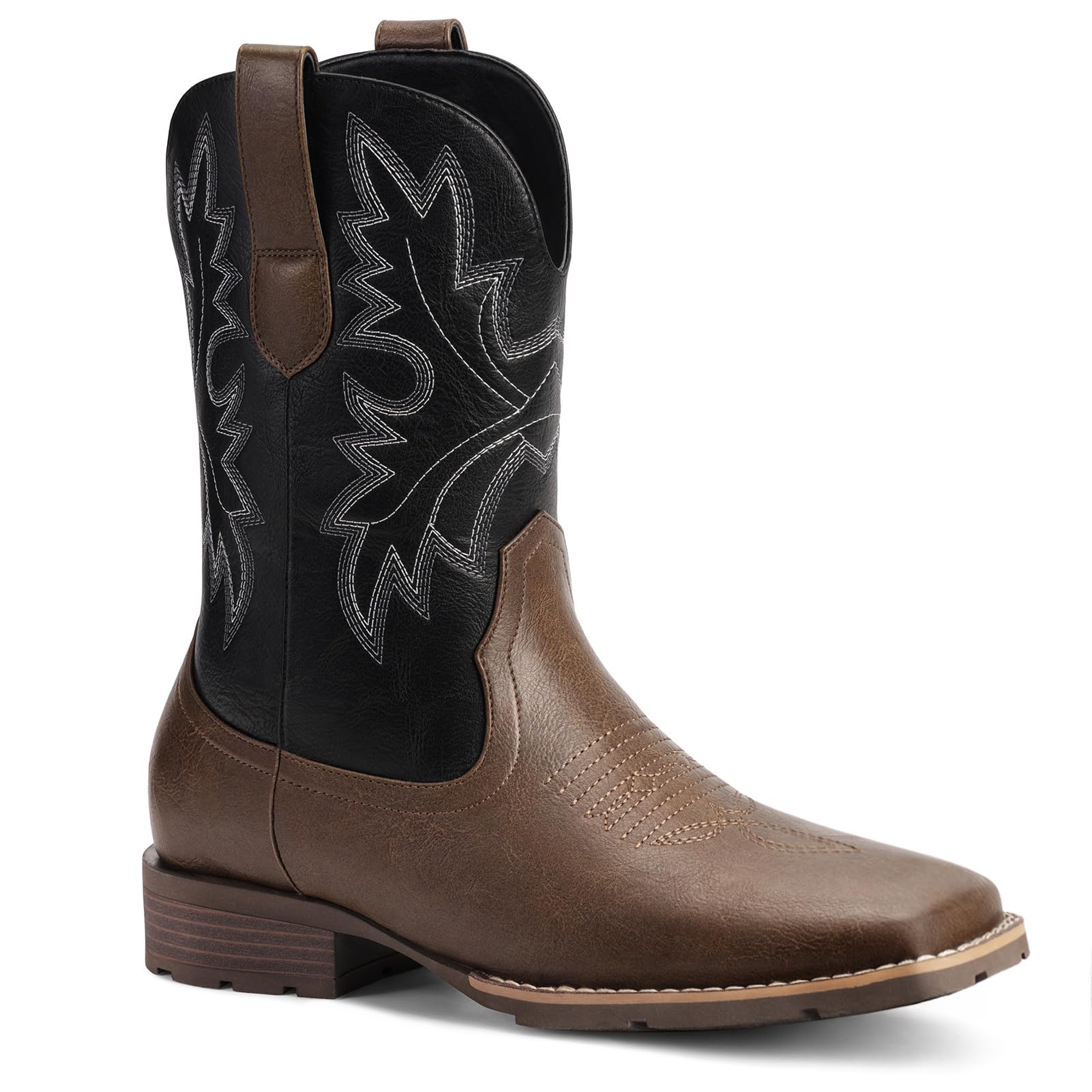 Lumeheel Cowboy Boots for Men - Western Square Toe