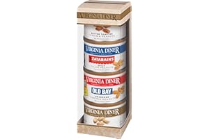 Virginia Diner - Tower of Traditions Gift Set (Salted, Butter Toasted, Smoked Cajun, & Old Bay Seasoned Virginia Peanuts), Four 10 Ounce Tins