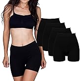 Emprella Slip Shorts for Under Dresses, 4 Pack Womens Seamless Bike Short