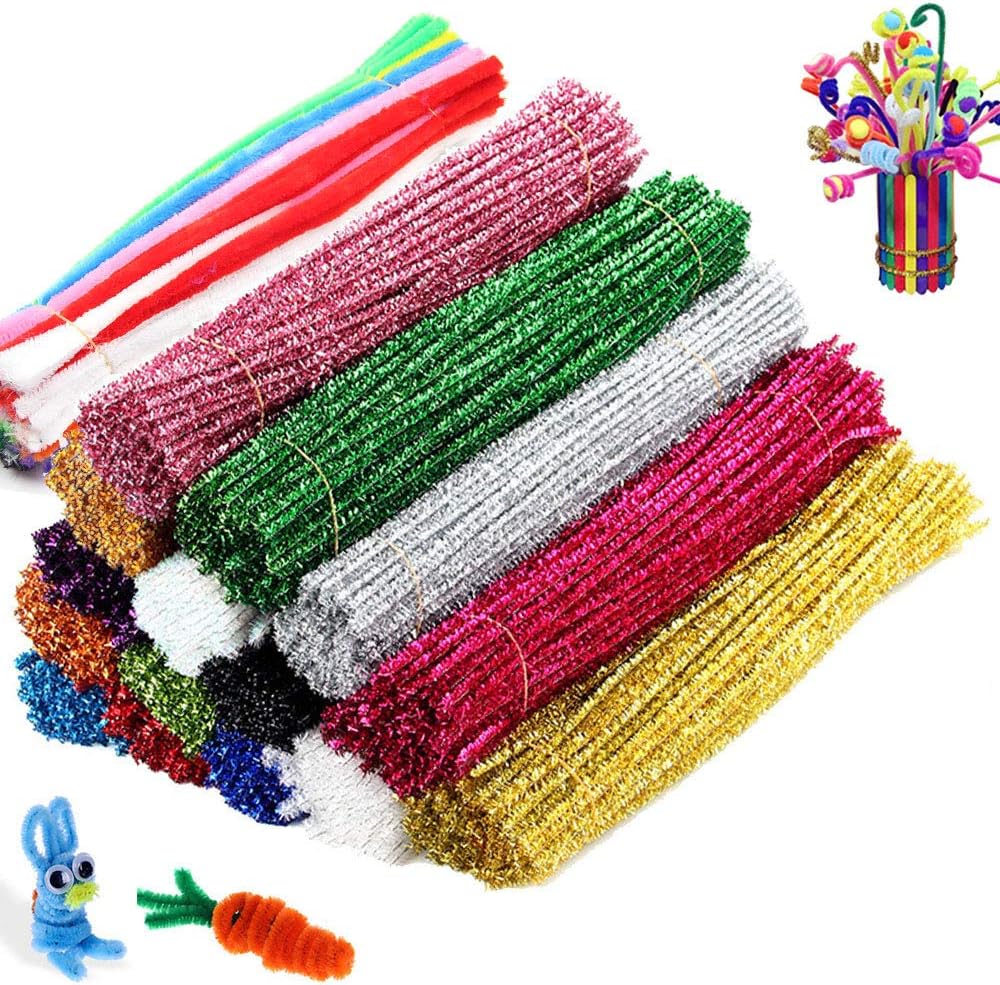 500 Stück Weihnachten Pfeifenreiniger - Chenille Stiele Für DIY Basteln