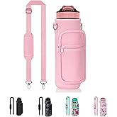 Doacpcr Water Bottle Holder with Strap, Insulated Crossbody Sling Bag, Carrier with Phone Pocket for Walking Hiking Camping Fishing