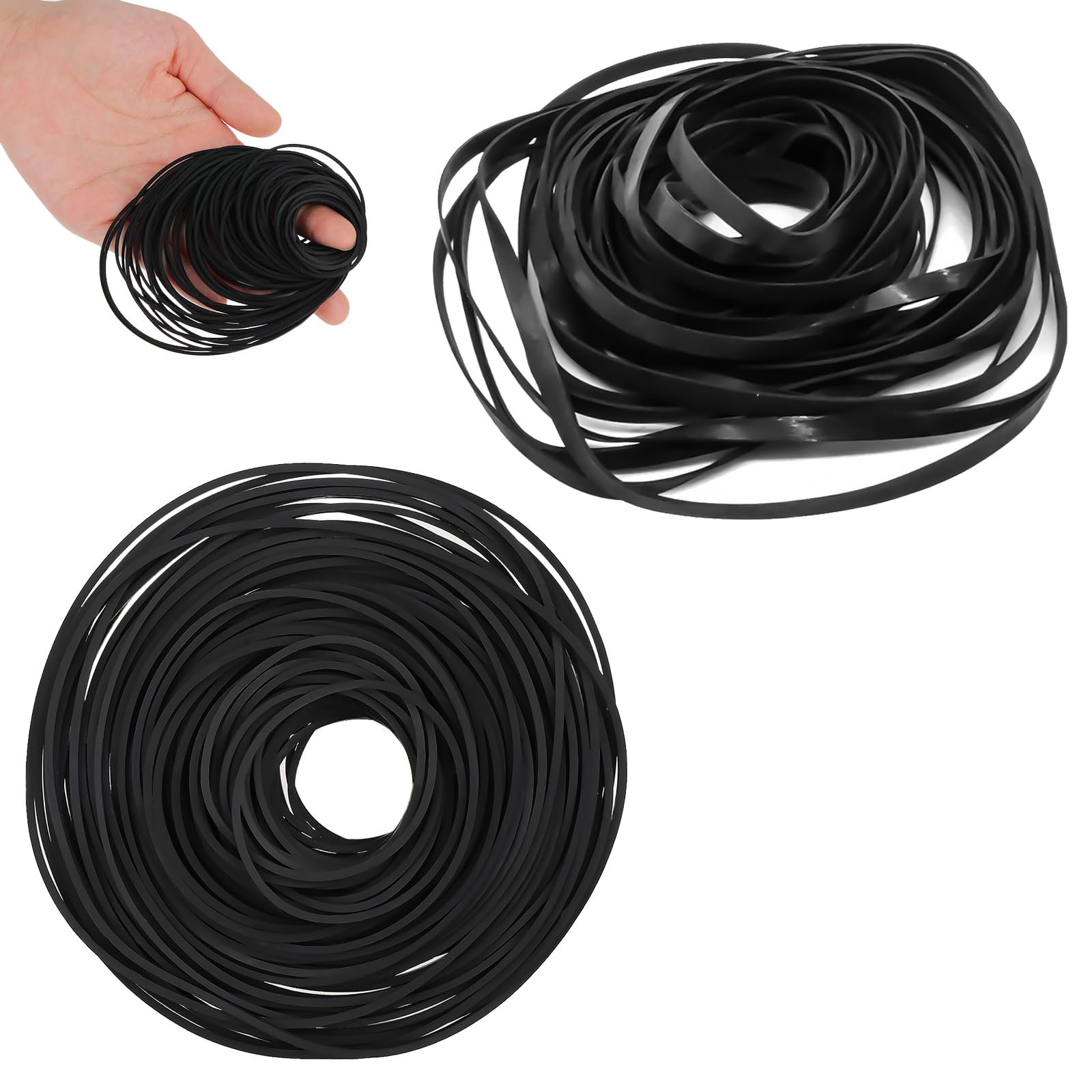 Photo 1 of 100 Pcs Recorder Rubber Belts Cassette Recorder Repair Maintenance Mix Flat Cassette Tape Machine Rubber Belts 40-135 mm Cassette Recorder Belts for DVD CD LD VCR Repeater Drives 1mm and 4mm Width