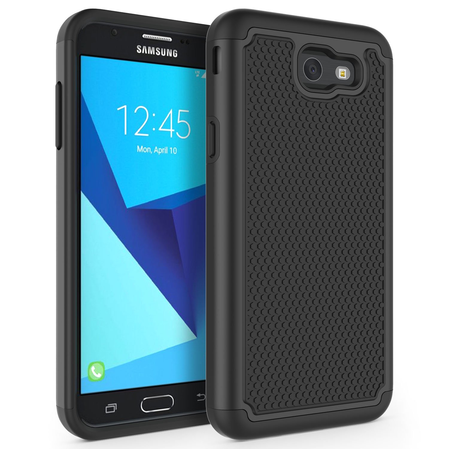 Photo 1 of SYONER Shockproof Phone Case Cover for Samsung Galaxy J7 V 2017 (1st Gen) / Galaxy J7 2017 / Prime/Perx/Sky Pro/Halo [Black]
