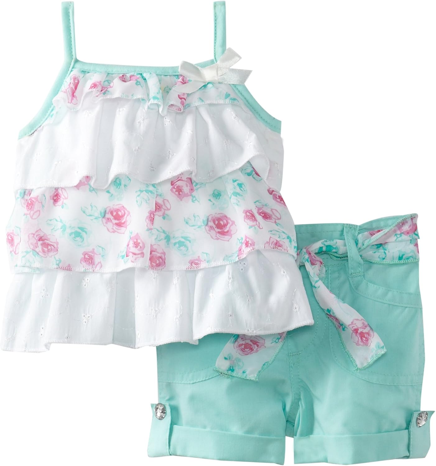 Little Lass BabyGirls Newborn 2 Piece Short Set With