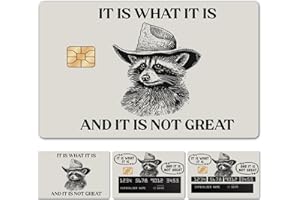Elegend Funny Raccoon Meme Credit Card Sticker Skin - Debit Card Skin Sticker for Transportation, Key, Debit, Credit, Slim, Waterproof, Anti-Wrinkling Removable Bank Credit Card Sticker