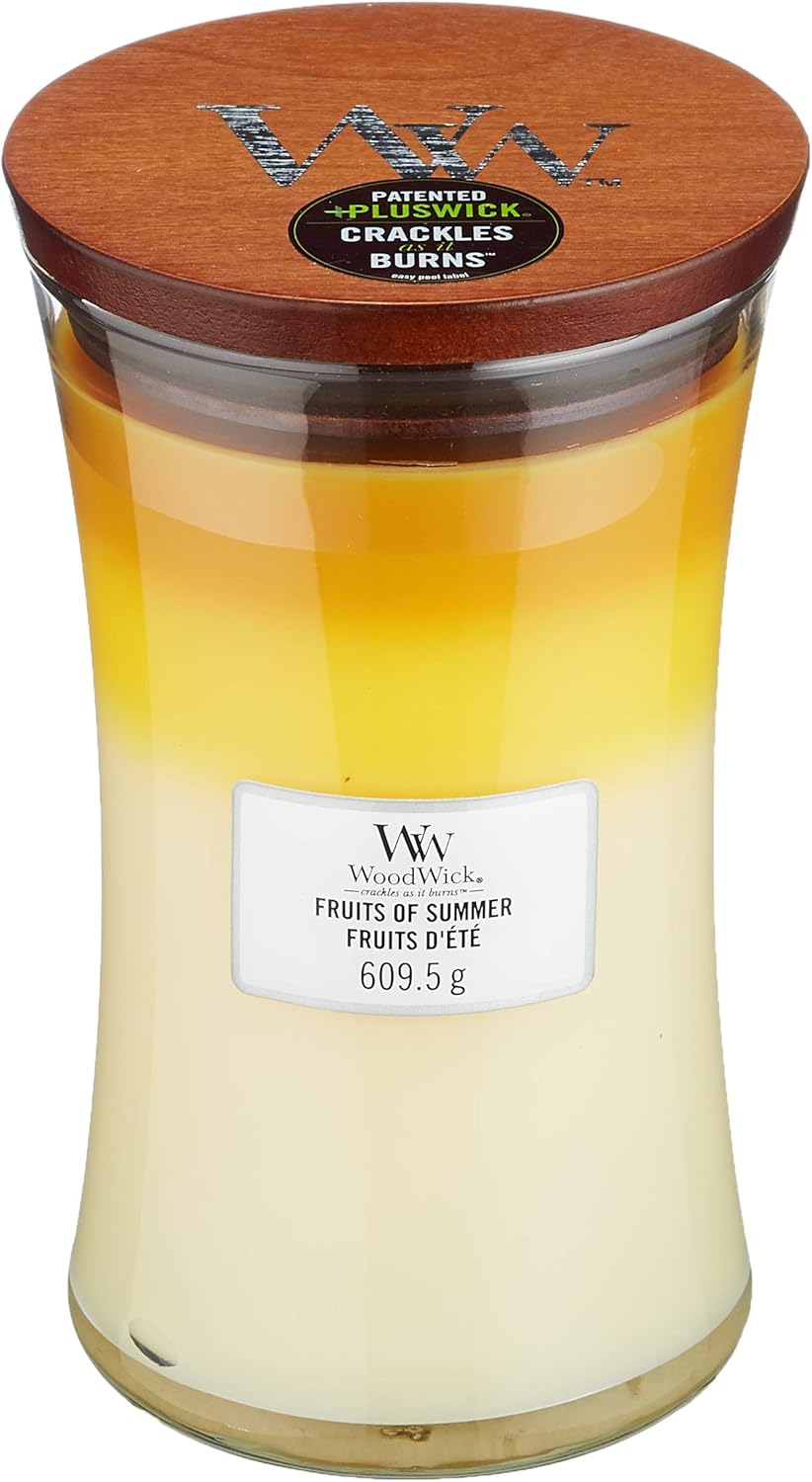 Woodwick Large Hourglass Trilogy Scented Candle Fruits of Summer
