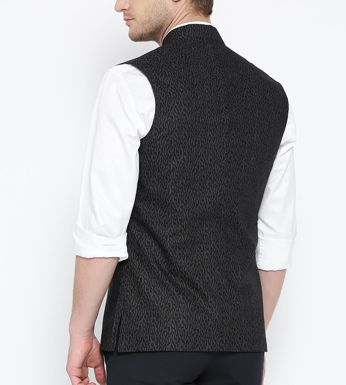 shaftesbury london men's cotton nehru jacket