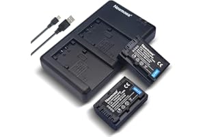 Newmowa NP-FV50 Battery (2 Pack) and Dual USB Charger Kit for Sony NP-FV50 and Sony PJ430V, PJ540, PJ580V, PJ650V, PJ710V, PJ760V, PJ790V, PJ810, TD20V, TD30V, XR150, XR155, XR160, XR260V, XR350V
