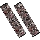 LedBack 2 Pack Car Seat Belt Covers for Cars for Women Camo Forest Seatbelt Pads Protector, Soft Comfort Seat Belt Shoulder Strap Cover Auto Accessories Decor