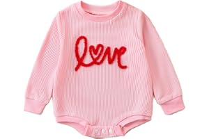 Amiblvowa Newborn Infant Baby Girl Oversized Sweatshirt Bubble Romper Crewneck Lucky Onesie St Patricks Day Clover Outfit