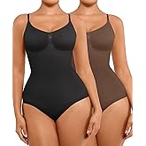 FeelinGirl Shapewear Bodysuit for Women Tummy Control 2 Piece Seamless Bodysuit Body Shaper Brief