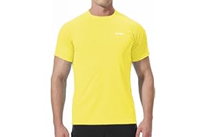 Pausel Men's Rash Guard Swim Shirts Short Sleeve UV Sun Protection Quick Dry UPF 50+ SPF Fishing Beach Water Shirt