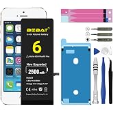 BEBAT Replacement for iPhone 6 Battery, 2500mAh High Capacity Li-ion Polymer Replacement Battery for Model A1586, A1589, A1549 with Professional Repair Tool Kits