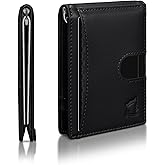 Kingly Cash Clip Slim Leather Wallet for Men with RFID Blocking & Money Clip - Minimalist Front Pocket Bifold Wallet Holds 12 Cards - Secure Card Holder with Easy Access Pull Tab