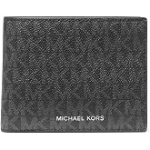 Michael Kors Men's Greyson Billfold Wallet with Passcase, Black Signature