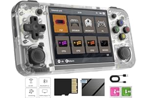 VOACLE RG35XX H Retro Handheld Game Console , 3.5 Inch IPS Screen Linux System Built-in 64G TF Card 5528 Games Support HDMI TV Output 5G WiFi Bluetooth 4.2 (Transparent White)