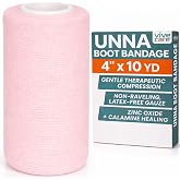 Vive Care Unna Boot with Zinc Oxide and Calamine - Flexible, Customizable | Compression Bandage Wrap - Ideal for Venous Leg Ulcers, Lymphedema, Sprains &amp; Skin Grafts (4&rdquo;x10yd)