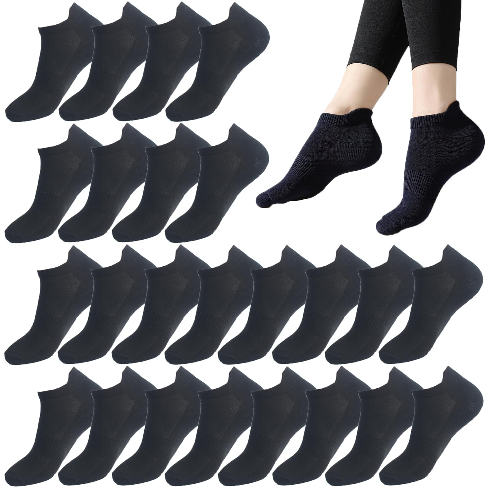 Photo 1 of 12 Pairs Athletic Ankle Socks for Women Breathable Low Cut Running Socks Cushioned Moisture Wicking for Sport Traveling