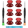 Xbox One Controller Joystick Replacement - 6PCS Original Thumbsticks Analog Thumb Sticks Parts - True Rubberized with T8 T6 Repair Screwdriver Kit for Xbox One Controller