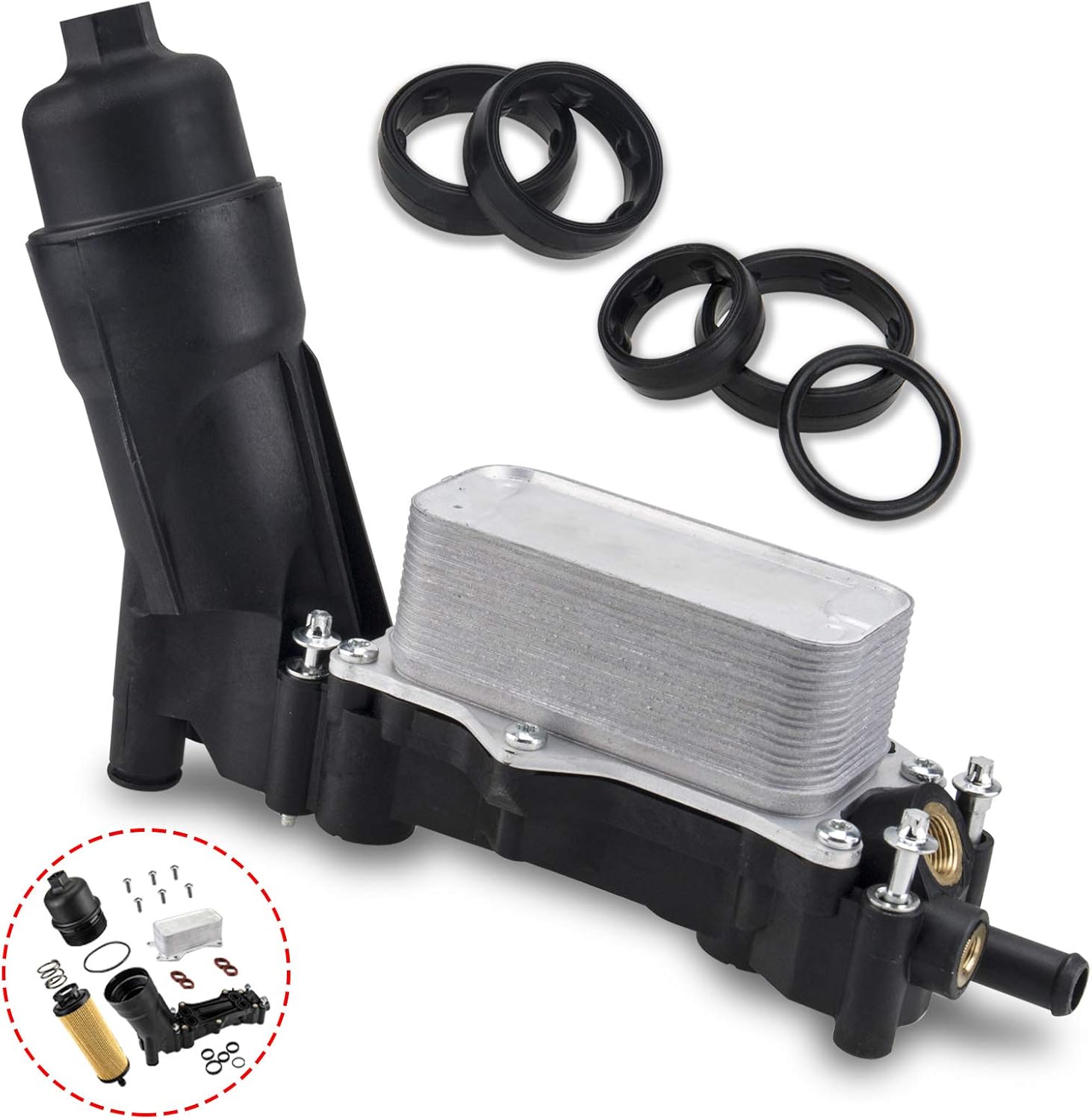 Engine Oil Cooler Filter Housing Adapter for 2014 2015 2016 2017 Jeep Wrangler Grand Cherokee Dodge Avenger Challenger Charger Durango Caravan Journey Chrysler 200 300 Town & Country Ram 3.6L