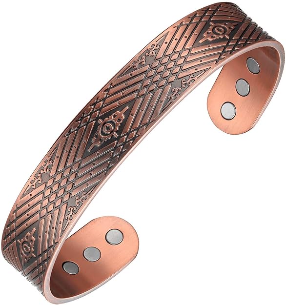 Copper Bracelet for Men Super Wide Cuff Bracelet Fashion
