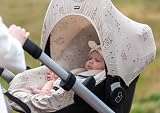Dooky Hoody Cover for Baby Car Seat Universal Fit Beige Romantic Leaves view 5