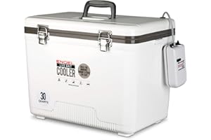 Engel Live Bait Cooler Box with 2nd Gen 2-Speed Aerator Pump - Portable Fishing Station & Minnow Bucket for Shrimp & Other Live Fish with Aerator - ENGLBC-N