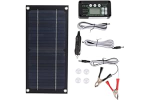 600W Monocrystalline Silicon Solar Panel Charger Kit with 100A Charge Controller, Extension Cable, Battery Clip for RV & Outd