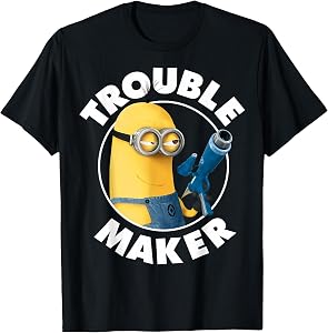 Despicable Me Minions Kevin Trouble Maker Graphic Tees T Shirts for Men and Women