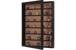 BECTSBEFF 18x24 Shadow Box with Shelves and Hinged Door, Extra Large Shadow Boxes Display Cases with Movable Shelves for Coins Medals Bouquet Figures Miniatures-Black