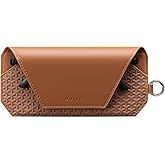 VULKIT Portable Leather Eye Glasses Case for Women & Men, Slim Sunglass Case, Unisex Eyeglass Case