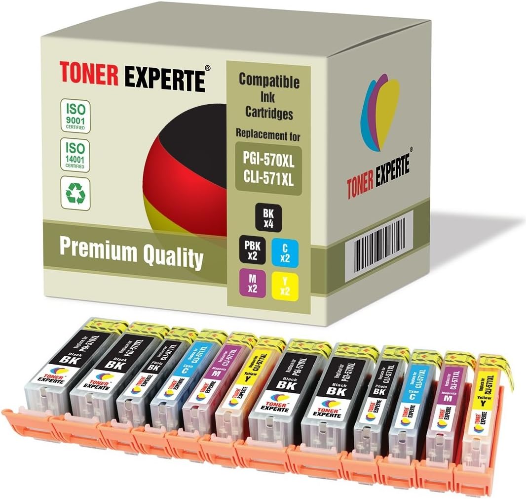 TONER EXPERTE PGI-570XL CLI-571XL 12 XL (2 SETS + 2 BLACK) Compatible Ink Cartridges for PIXMA MG5750 MG5751 MG6850 MG6851 MG7750 TS5050 TS6050 MG5752 MG5753 MG6852 MG6853 - Image 3