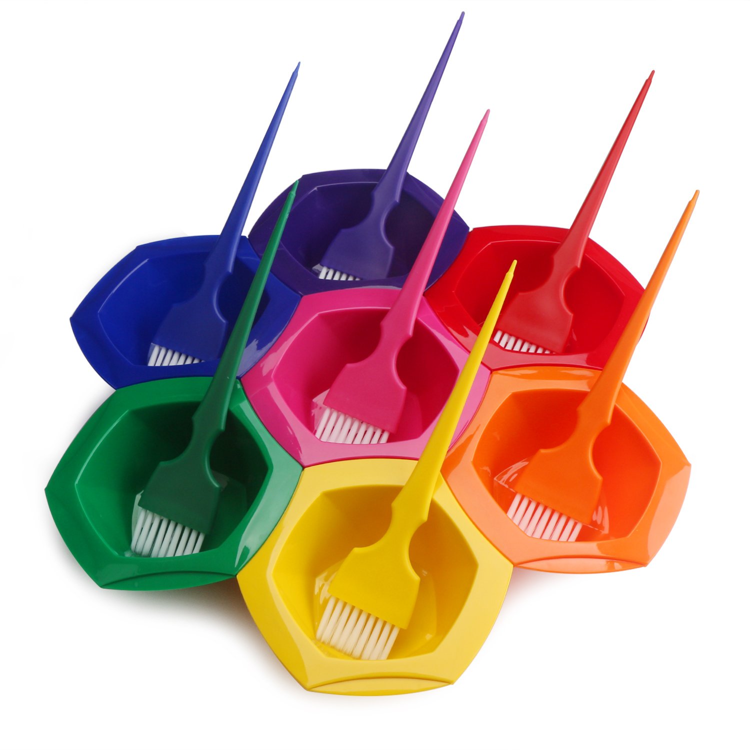 15pcs Hair Color Bowl and Brush Set, Segbeuaty Hair Coloring Highlighting Tools on Hair Dye, Rainbow Hair Color Mixing Bowls Brushes Comb for Dyed Hair, Omber Hair Dye or Art Paint Palatte : Beauty