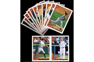 2010 Topps Baseball Cards Complete TEAM SET: Detroit Tigers (Series 1 & 2) 26 Cards including Johnny Damon, Coke, Bonderman, Verlander, Cabrera, Guillen, Huff, Porcello, Inge, Ordonez, Jackson, Polanco & more!