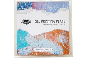GELELF Gel Printing Plate - 6" X 6" Gel Plate, Reusable Gel Printing Plate for Gel Printing Art, Gel Monoprinting, Stamping, Printmaking Supplies, No Aging and Bubbling