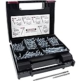 Milescraft 5200 Pocket Screw Kit- 700 Pieces T20 Pocket Hole Zinc Coated Screw Kit with 6 sizes of screws, 3in and 6in T20 Torx Drivers Included- All Screws needed for Pocket Hole