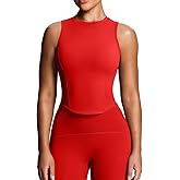 Aoxjox Women's Sleeveless Tank Tops GEO Workout Gym Yoga Curve Longline Crop Top