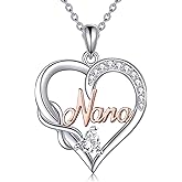 JERWLI Birthday Gifts for Her 925 Sterling Silver Mom Granddaughter Nana Grandma Wife Sister Aunt Infinity Heart Jewelry for Women Christmas Mothers Day Gifts