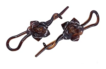 Amazon Com Parcelona French Rose Flower Twist N Clip Set Of 2