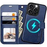 OCASE for iPhone 16 Pro Case Detachable Wallet Case with Card Holder, 2 in 1 Pu Leather Flip Folio with RFID Blocking Stand Wrist Strap Shockproof Phone Cover 6.3 Inch 2024, Blue
